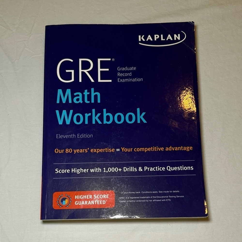 Kaplan GRE Math Workbook 1000+ Drills Test Prep 11th Edition EUC
